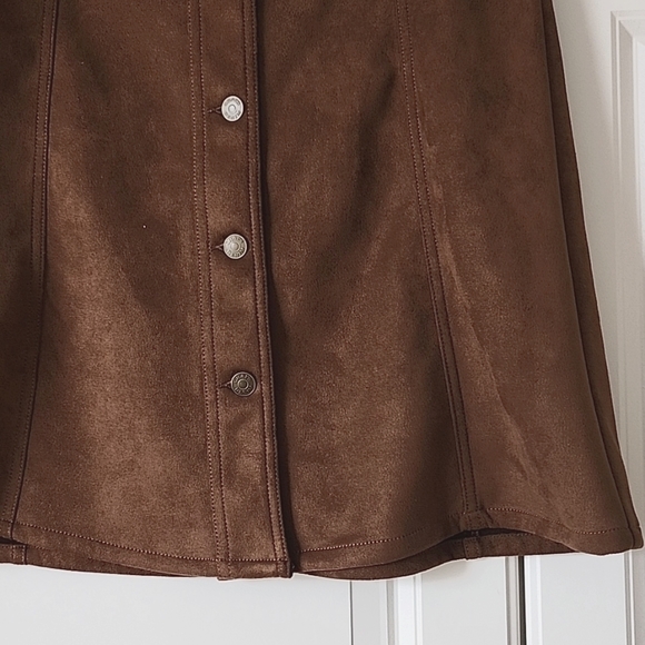 Chocolate color Aline mini skirt - Picture 3 of 5